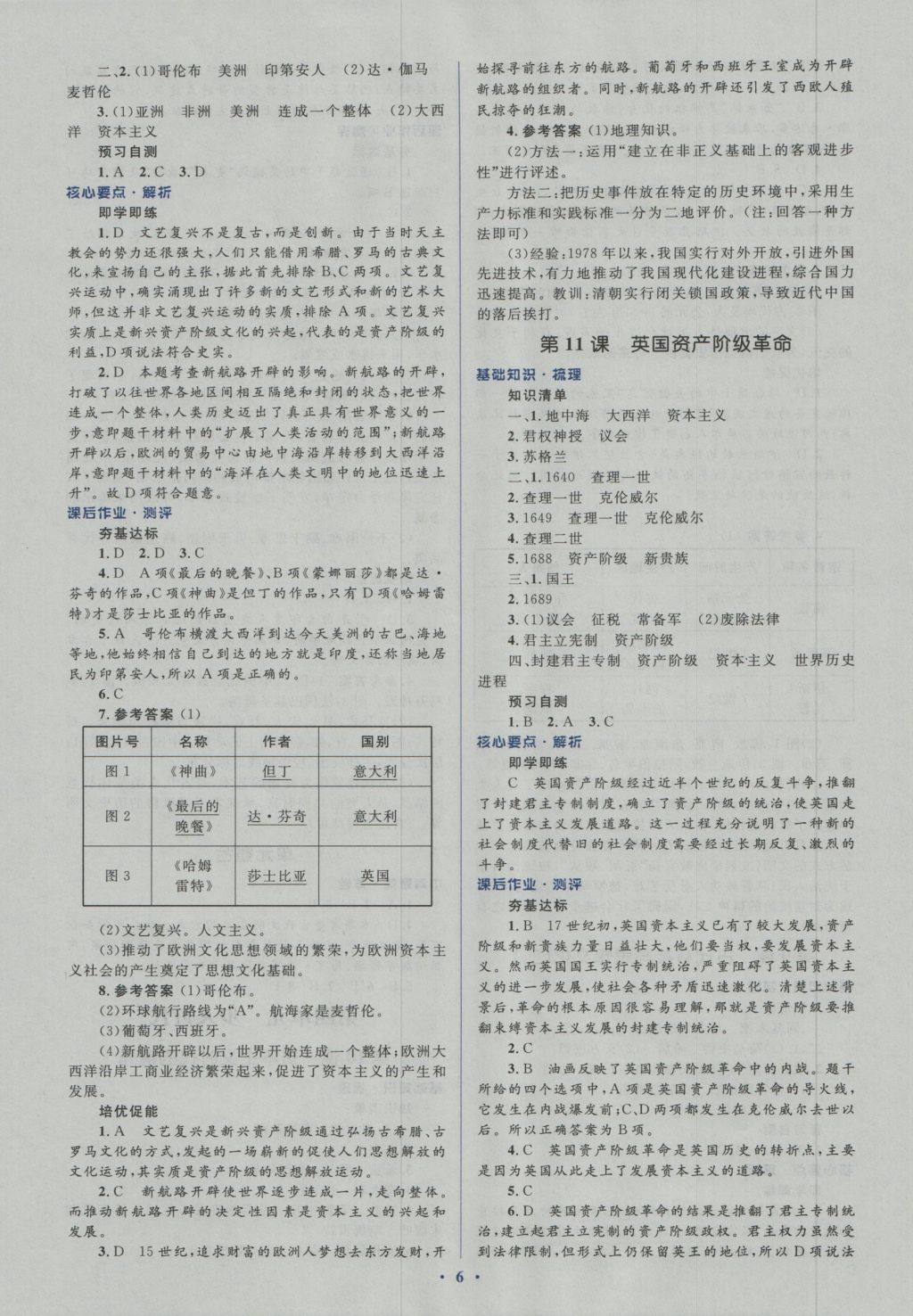 2016年人教金学典同步解析与测评学考练九年级历史上册人教版 参考答案第8页