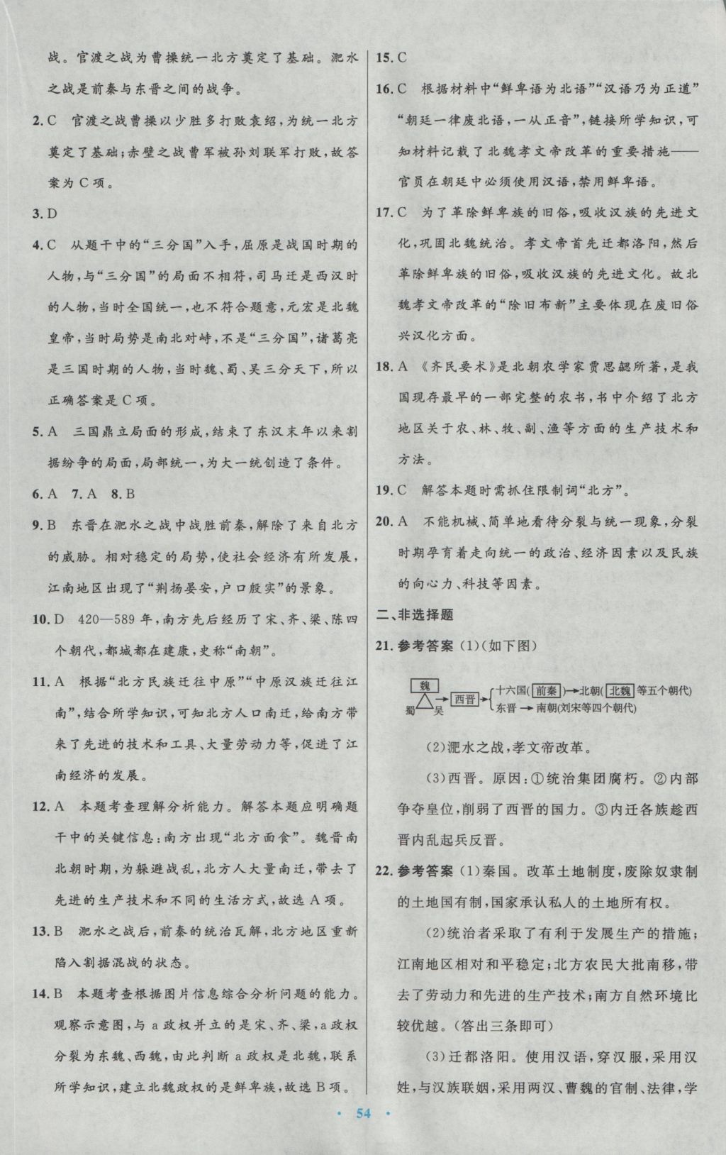 2016年初中同步测控优化设计七年级中国历史上册人教版 参考答案第26页