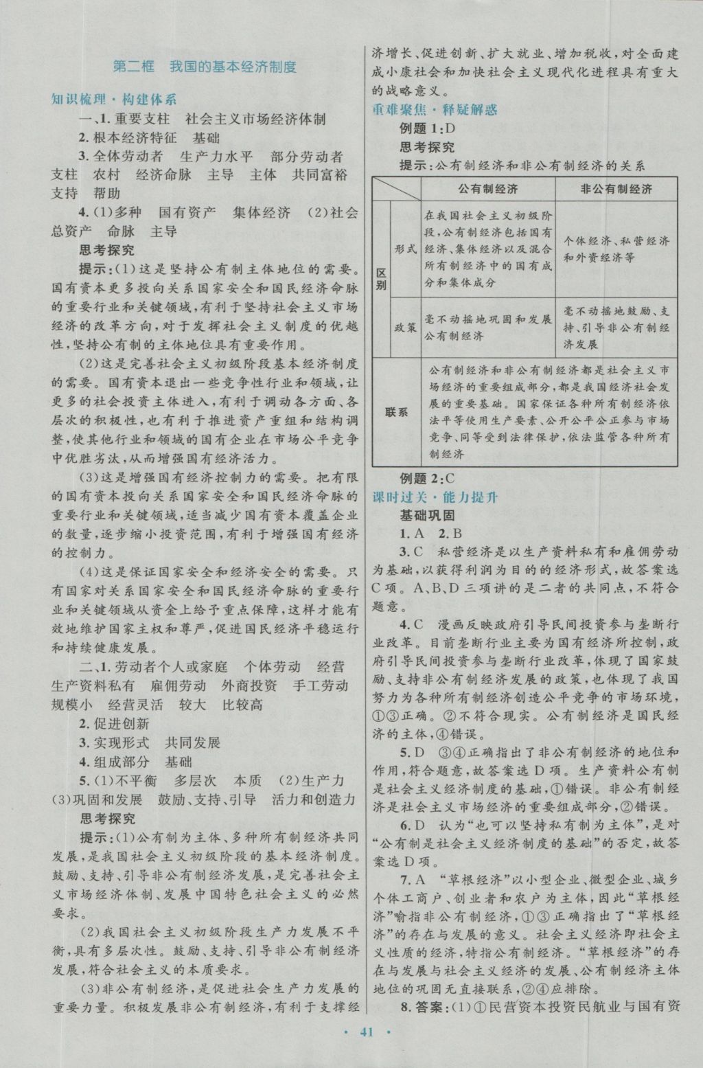 2017年高中同步測(cè)控優(yōu)化設(shè)計(jì)思想政治必修1人教版 參考答案第9頁(yè)