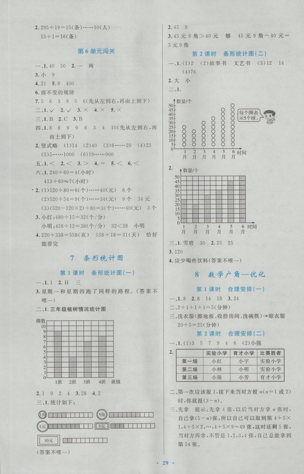 2016年小學(xué)同步測控優(yōu)化設(shè)計四年級數(shù)學(xué)上冊人教版 參考答案第9頁