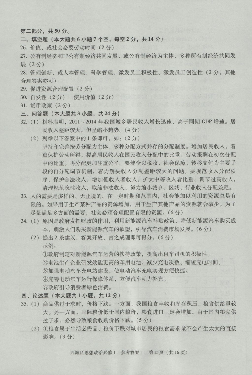 學習探究診斷思想政治必修1 參考答案第15頁