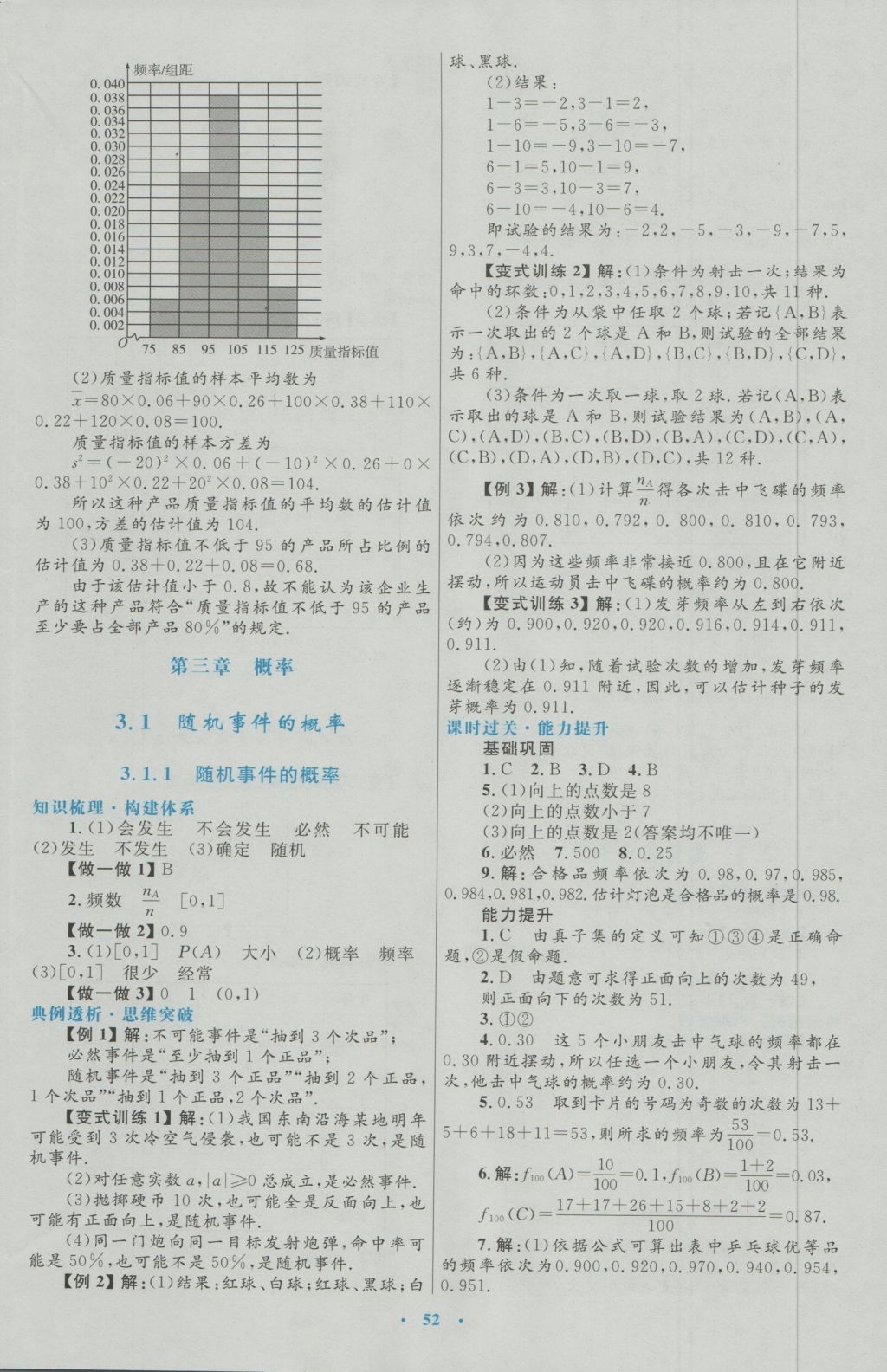 2017年高中同步测控优化设计数学必修3人教A版 参考答案第24页