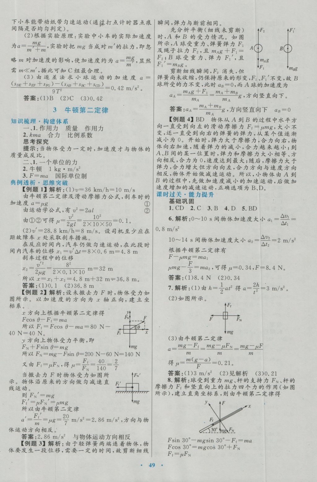 高中同步測(cè)控優(yōu)化設(shè)計(jì)物理必修1人教版 參考答案第17頁(yè)