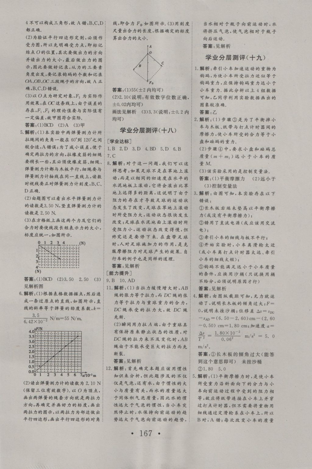 2016年高中新課標(biāo)學(xué)業(yè)質(zhì)量模塊測(cè)評(píng)物理必修1人教版 參考答案第19頁(yè)