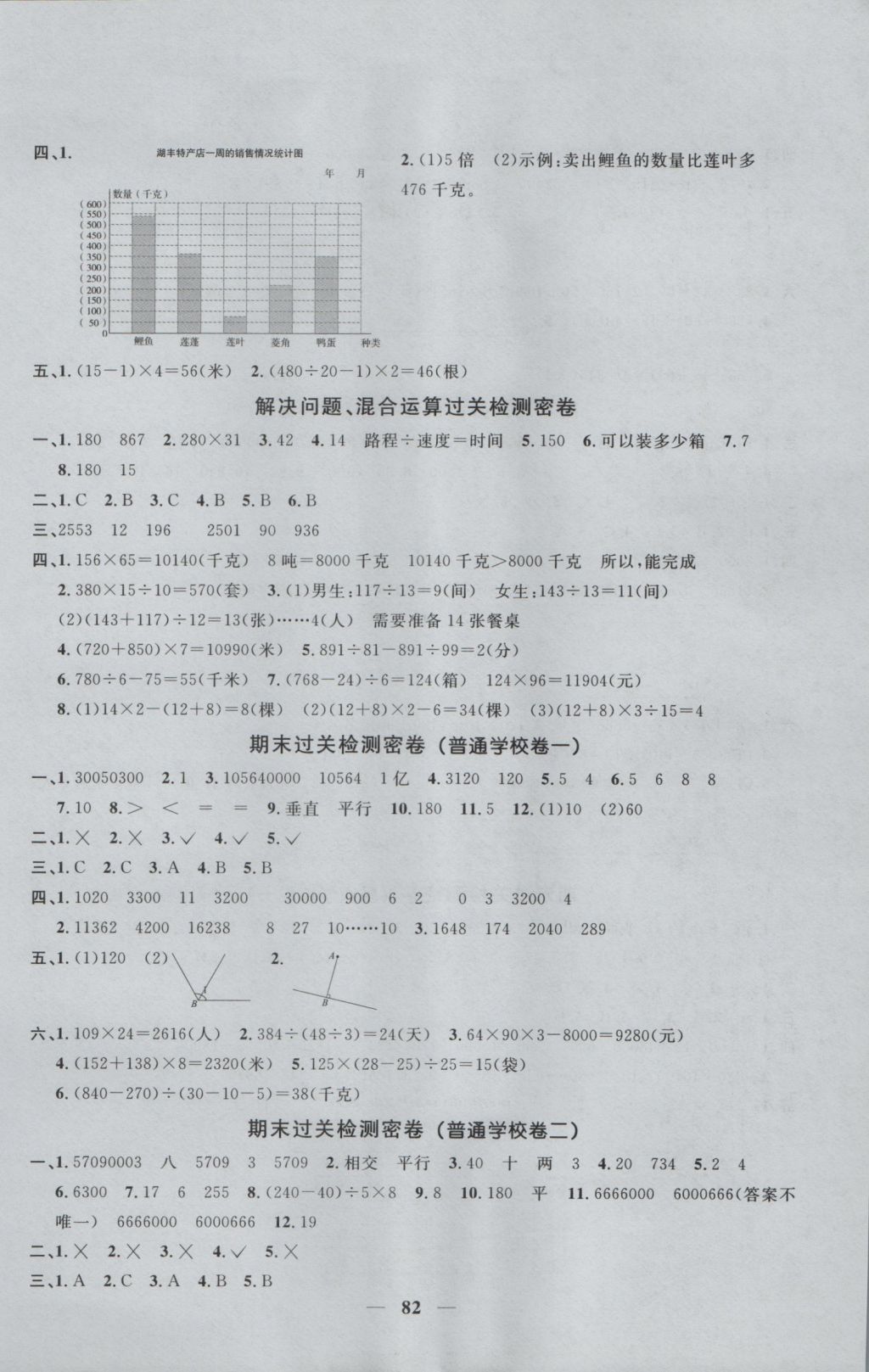 2016年一線名師全優(yōu)好卷四年級(jí)數(shù)學(xué)上冊(cè)青島版 參考答案第6頁(yè)