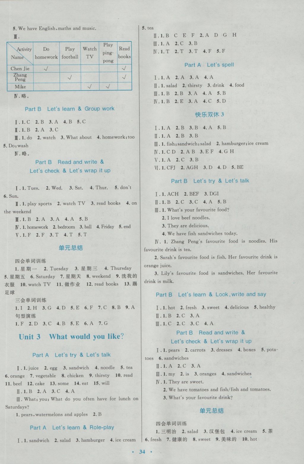 2016年新課標(biāo)小學(xué)同步學(xué)習(xí)目標(biāo)與檢測五年級英語上冊人教版 參考答案第2頁