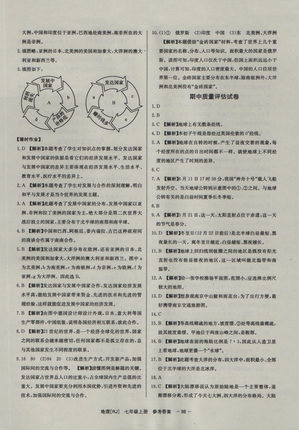 2016年全效學(xué)習(xí)七年級(jí)地理上冊(cè)人教版 參考答案第14頁(yè)