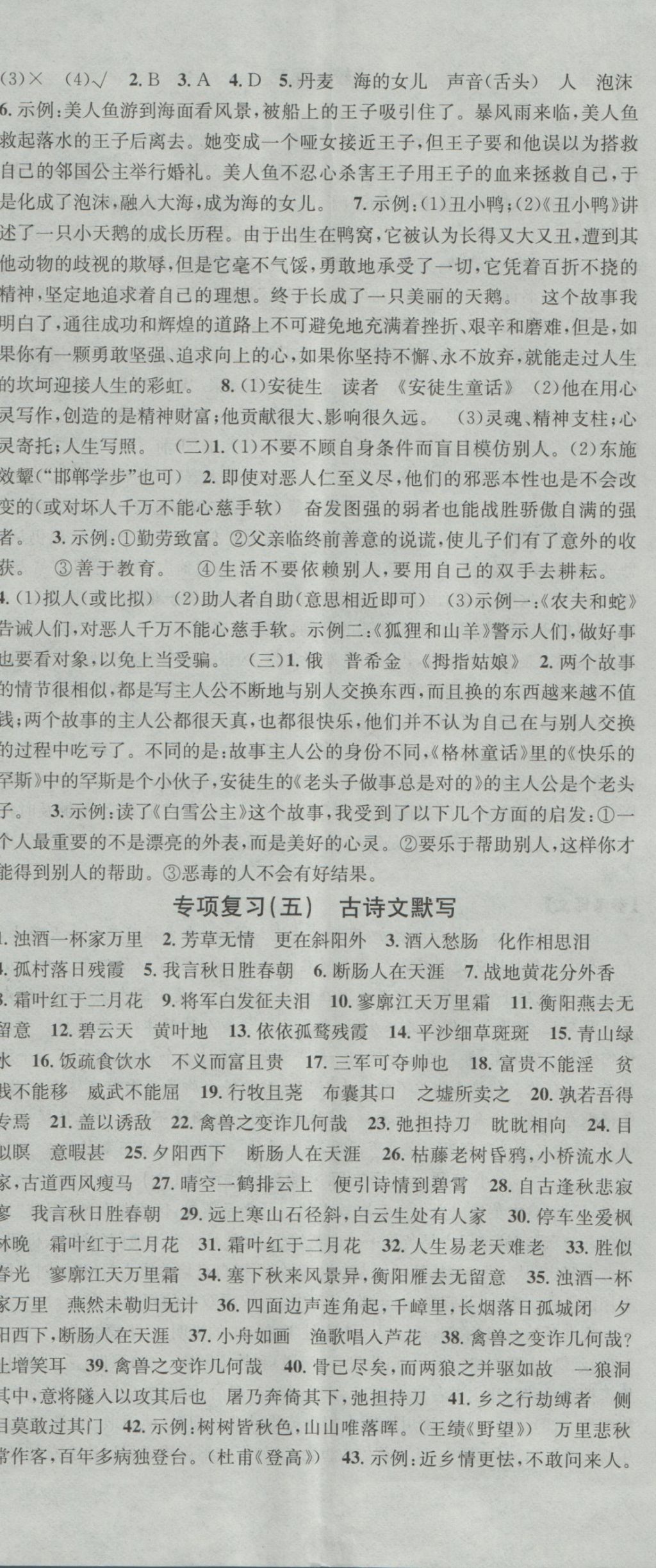 2016年名校課堂滾動(dòng)學(xué)習(xí)法七年級(jí)語(yǔ)文上冊(cè)北師大版 參考答案第17頁(yè)