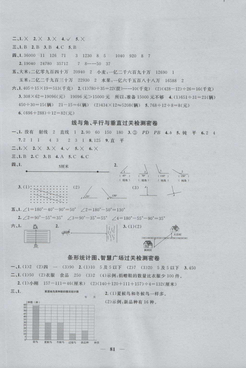 2016年一線名師全優(yōu)好卷四年級數(shù)學(xué)上冊青島版 參考答案第5頁