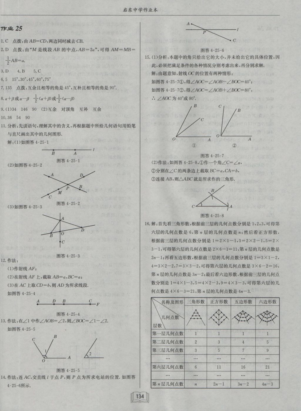 2016年啟東中學作業(yè)本七年級數(shù)學上冊滬科版 參考答案第22頁