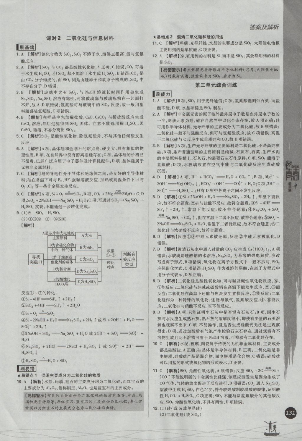 2016年高中必刷题化学必修1苏教版 参考答案第35页