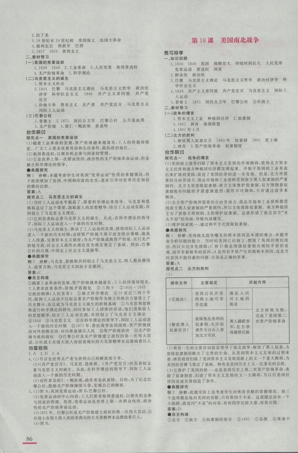 2016年新課標(biāo)初中同步學(xué)習(xí)目標(biāo)與檢測(cè)九年級(jí)歷史上冊(cè)人教版 參考答案第11頁(yè)