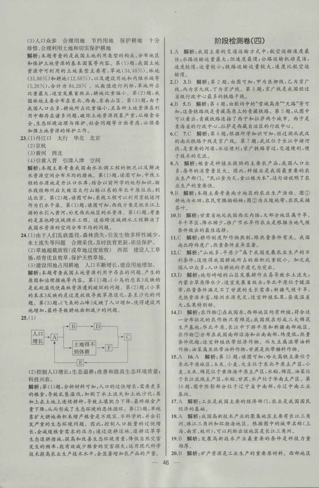 2016年同步導(dǎo)學(xué)案課時(shí)練八年級(jí)地理上冊(cè)人教版河北專版 參考答案第22頁