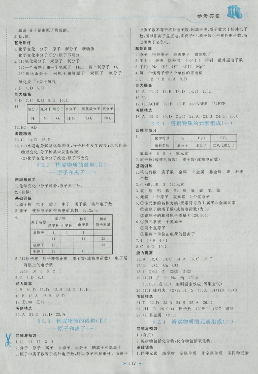 2016年多元評(píng)價(jià)與素質(zhì)提升九年級(jí)化學(xué)上冊(cè)科粵版 參考答案第3頁(yè)