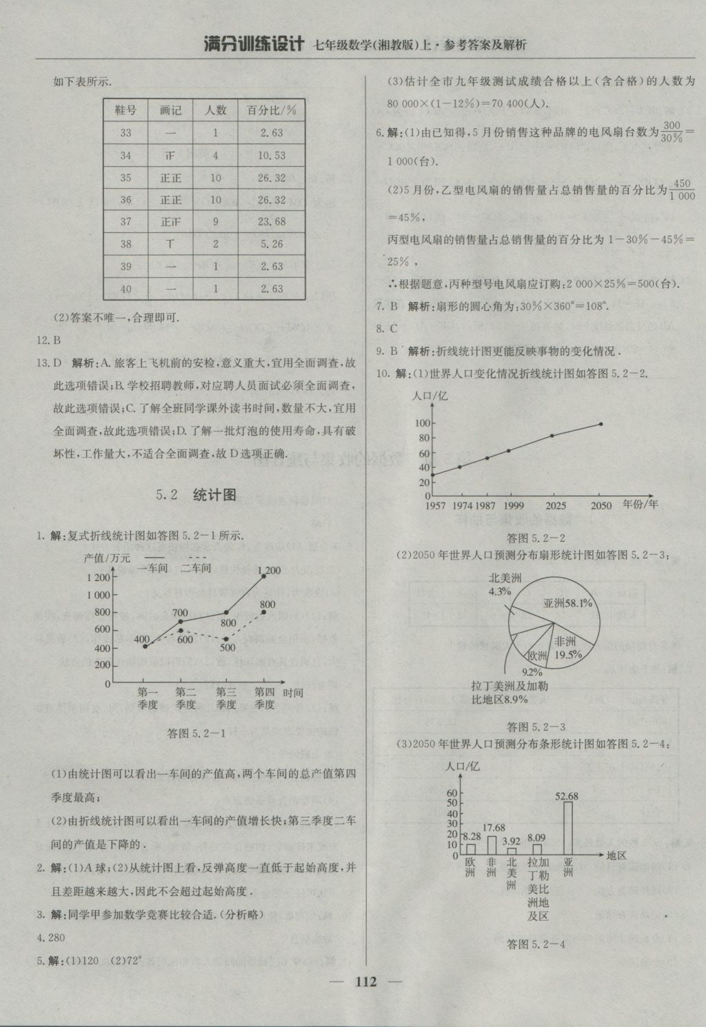 2016年满分训练设计七年级数学上册湘教版 参考答案第25页