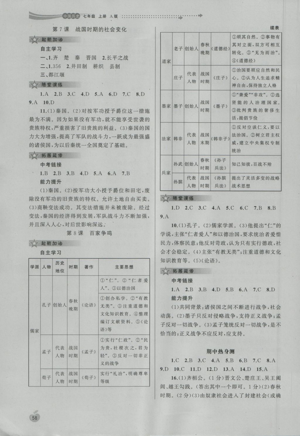 2016年新課程學(xué)習(xí)與測(cè)評(píng)同步學(xué)習(xí)七年級(jí)中國歷史上冊(cè)A版 參考答案第3頁