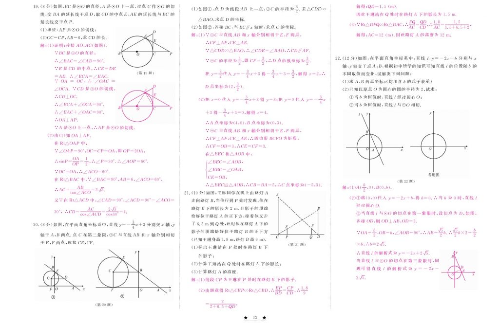 2017年芝麻開花中考方略數(shù)學(xué) 參考答案第251頁