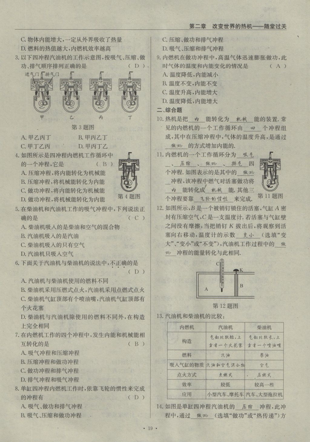 2016年物理風(fēng)向標(biāo)九年級(jí)全一冊 第二章 改變世界的熱機(jī)第186頁