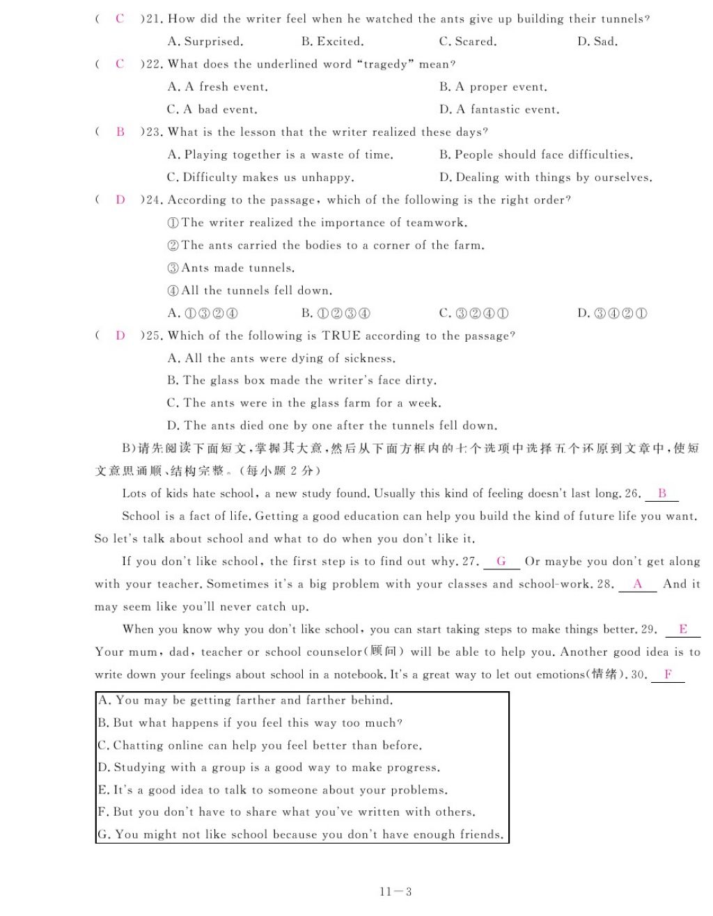 2017年芝麻開花中考方略英語 參考答案第202頁