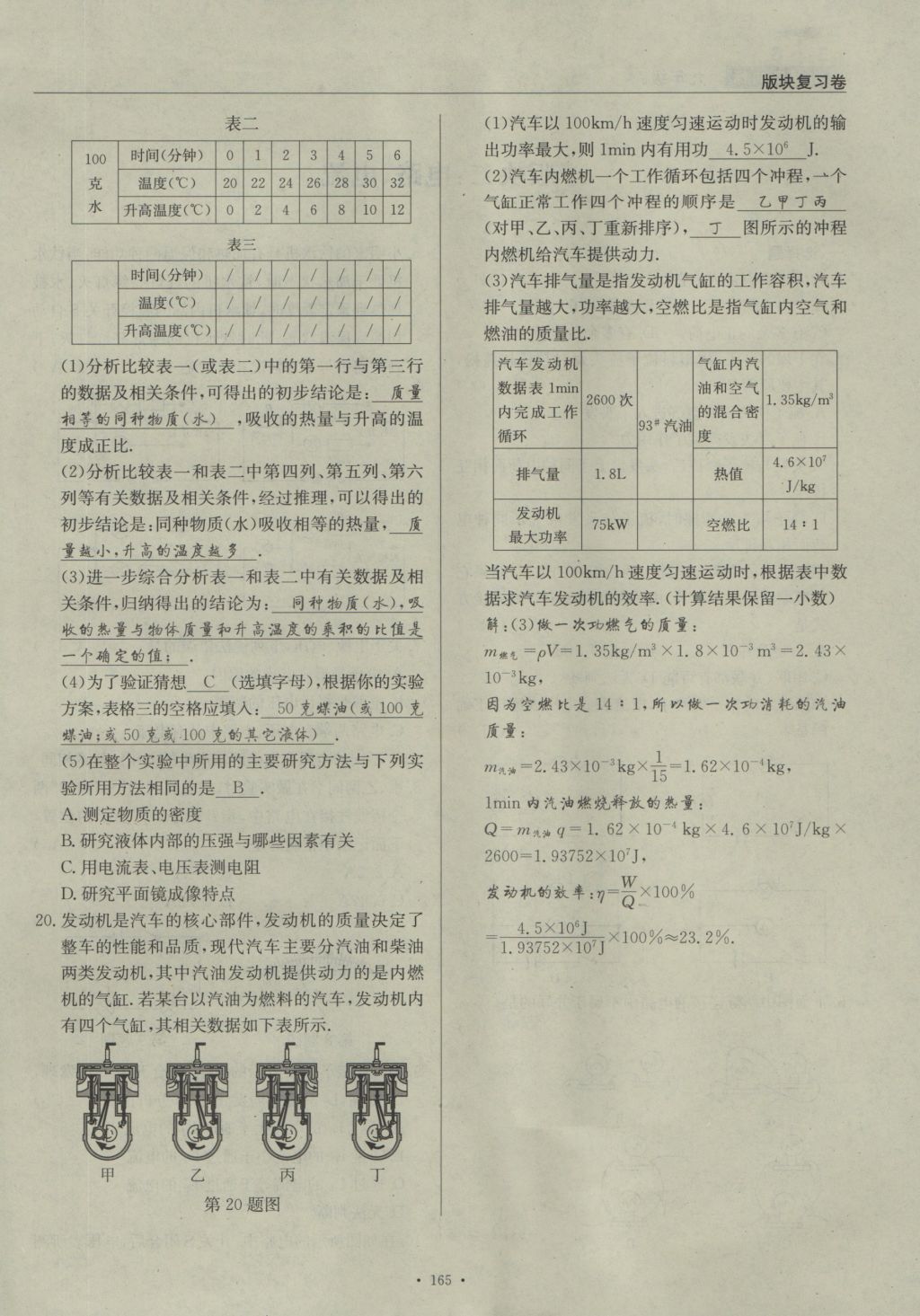 2016年物理風(fēng)向標(biāo)九年級(jí)全一冊(cè) 版塊復(fù)習(xí)卷第115頁(yè)