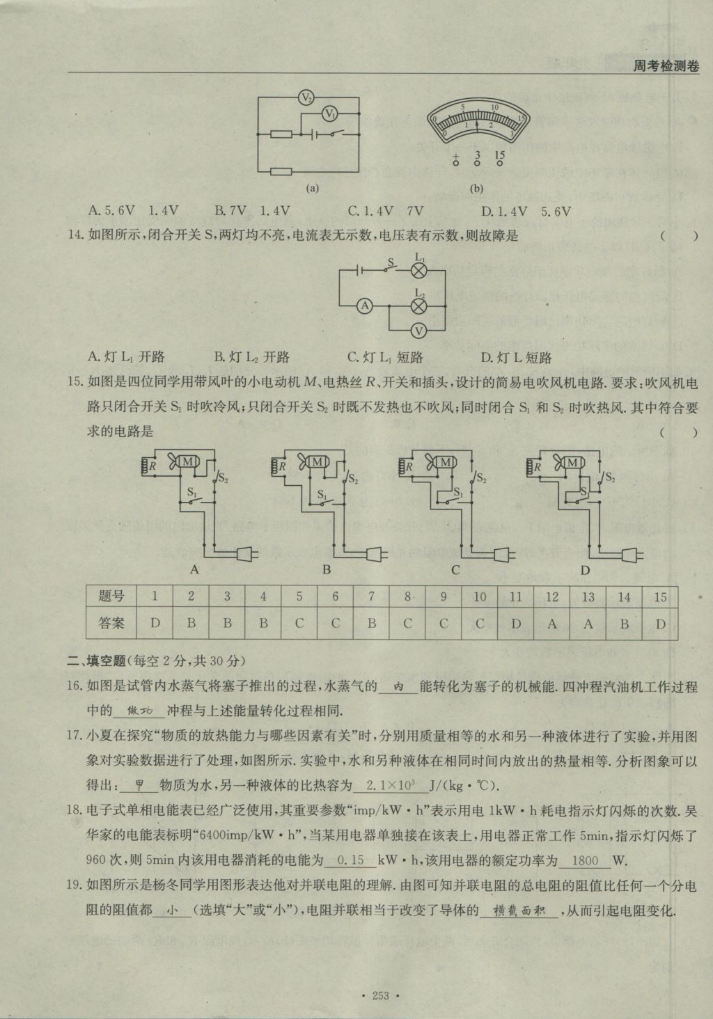 2016年物理風向標九年級全一冊 周考檢測卷第75頁