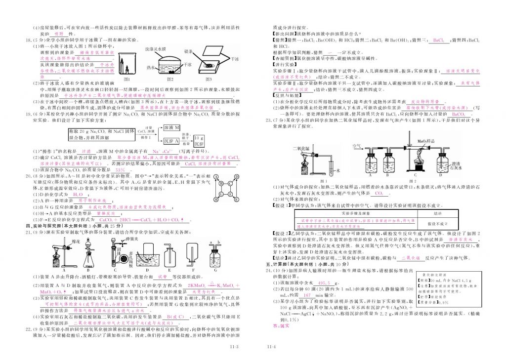 2017年芝麻開(kāi)花中考方略化學(xué) 參考答案第161頁(yè)