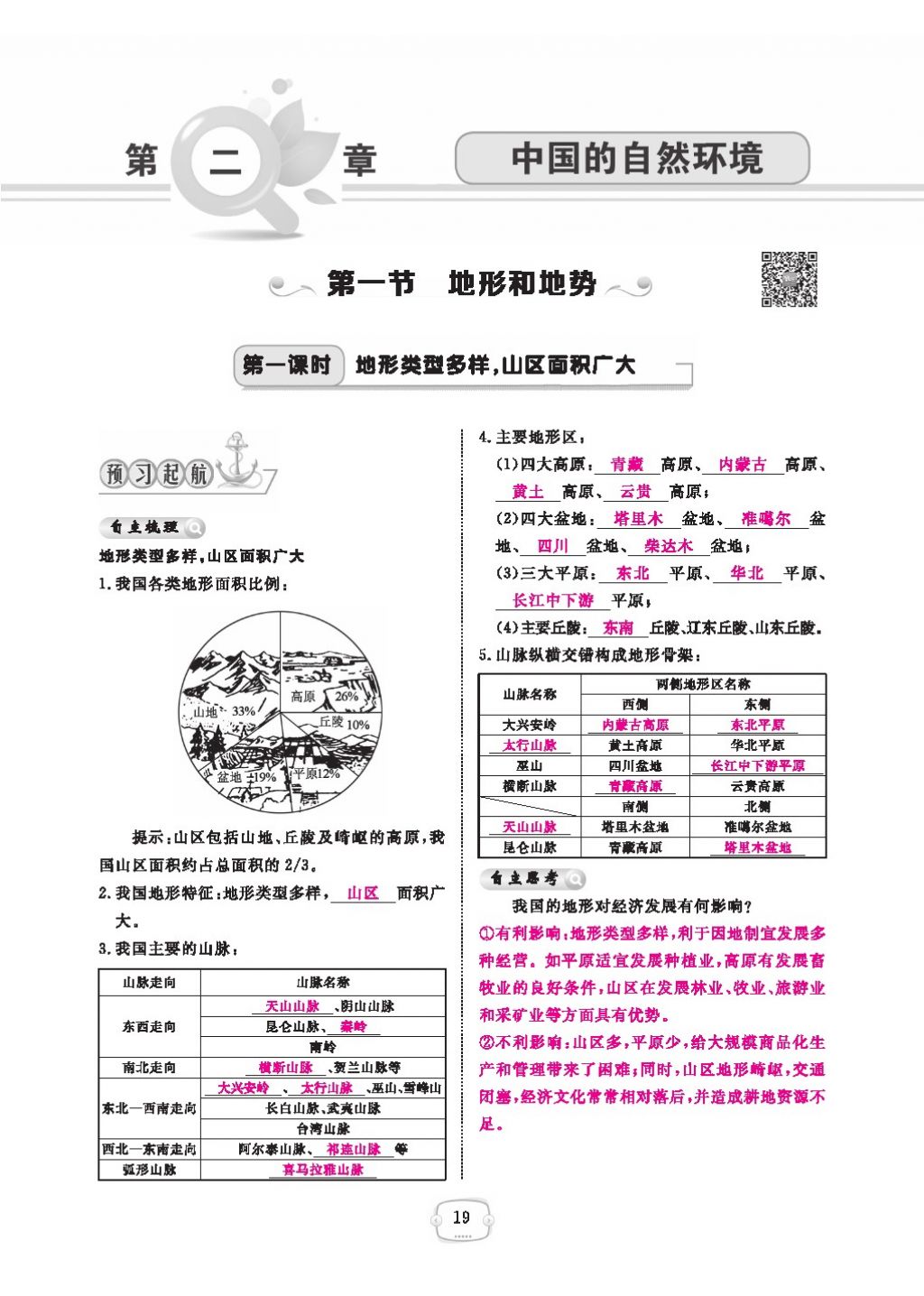 2016領(lǐng)航新課標(biāo)練習(xí)冊(cè)八年級(jí)地理上冊(cè)人教版 參考答案第23頁(yè)