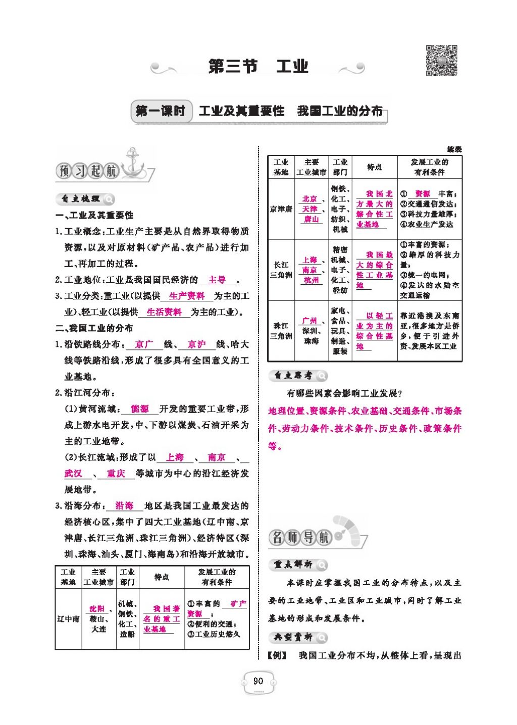 2016領(lǐng)航新課標(biāo)練習(xí)冊(cè)八年級(jí)地理上冊(cè)人教版 參考答案第94頁(yè)