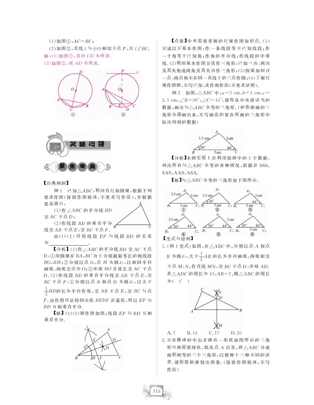 2017年芝麻开花中考方略数学 参考答案第116页