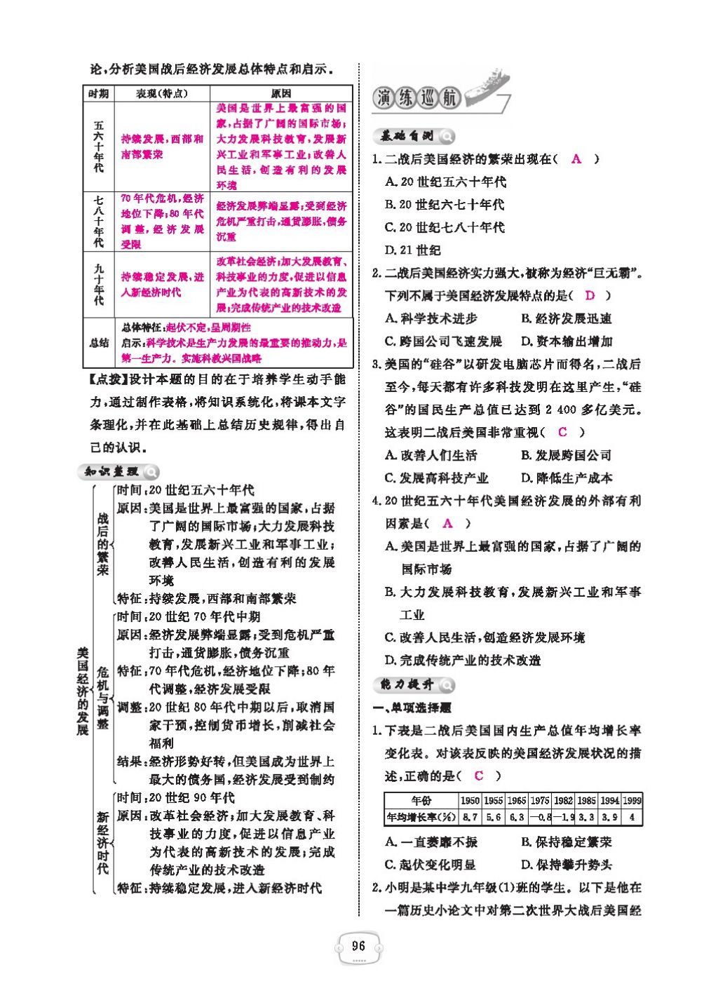 2016領(lǐng)航新課標(biāo)練習(xí)冊(cè)九年級(jí)歷史全一冊(cè)人教版 參考答案第100頁(yè)