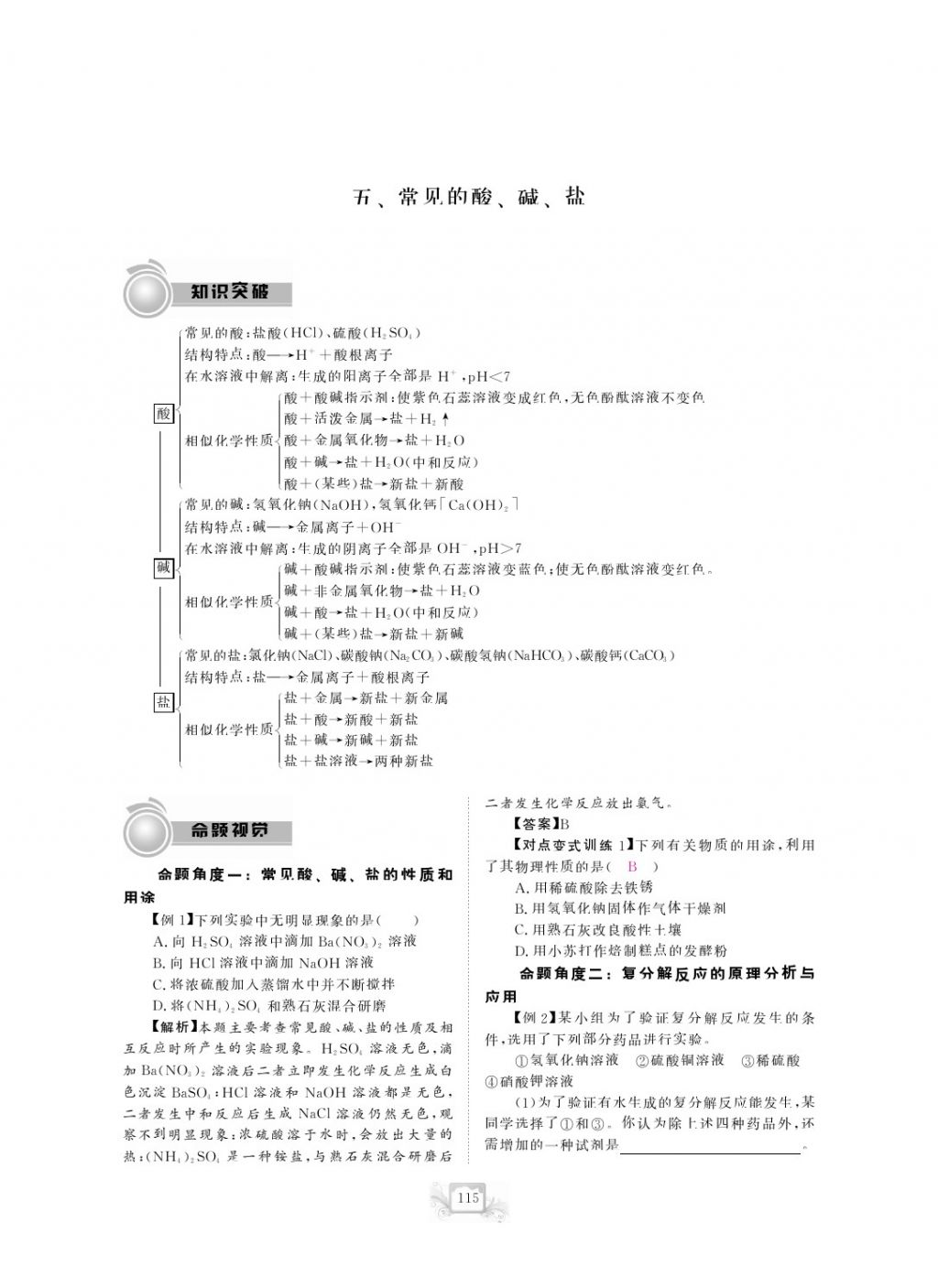 2017年芝麻開花中考方略化學(xué) 參考答案第118頁(yè)