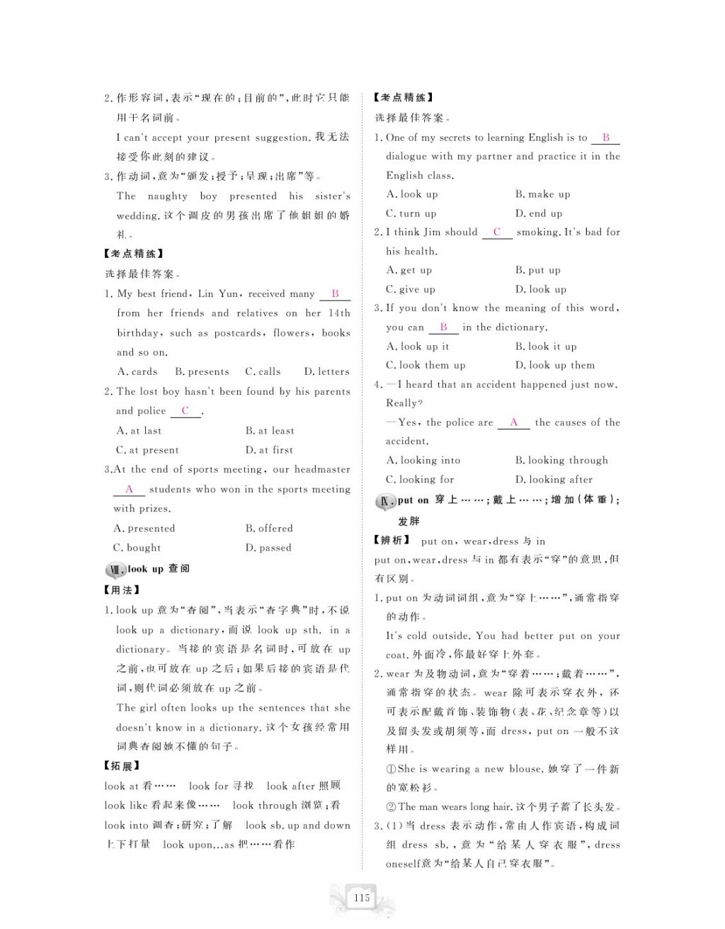 2017年芝麻開花中考方略英語 參考答案第118頁