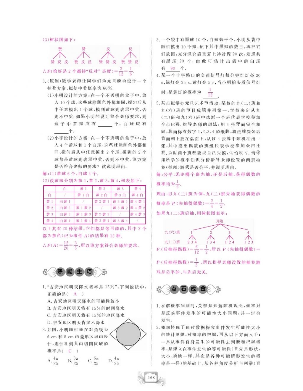 2017年芝麻开花中考方略数学 参考答案第171页