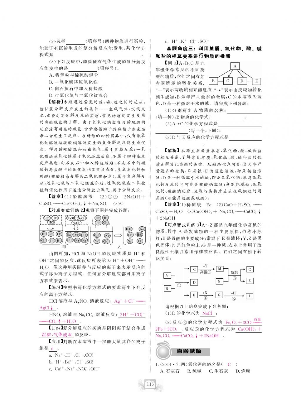 2017年芝麻開花中考方略化學(xué) 參考答案第119頁(yè)