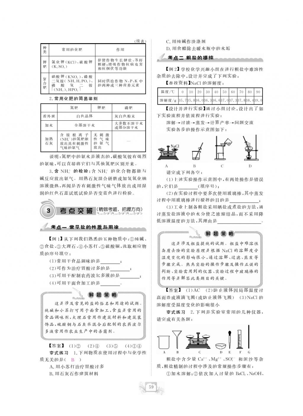 2017年芝麻開花中考方略化學(xué) 參考答案第62頁