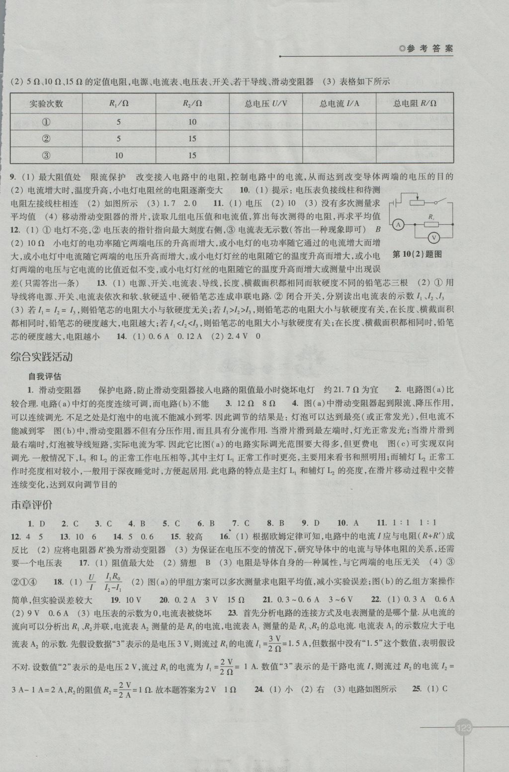 2016年課課練初中物理九年級(jí)上冊(cè)蘇科版 參考答案第7頁(yè)