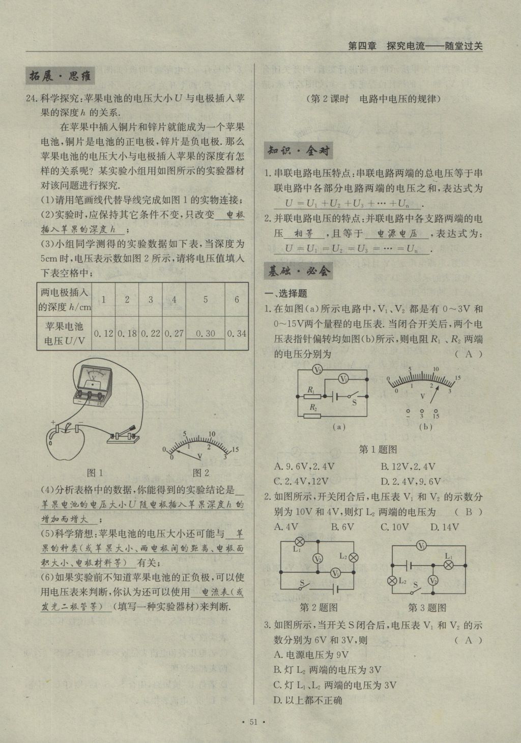 2016年物理風(fēng)向標(biāo)九年級全一冊 第四章 探究電流第257頁