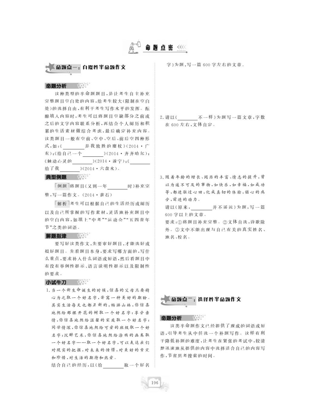 2017年芝麻开花中考方略语文 参考答案第199页