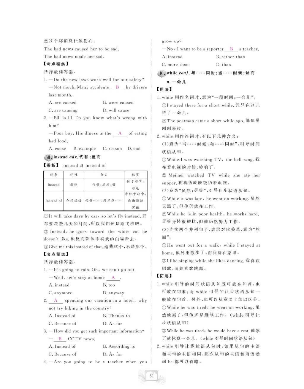 2017年芝麻开花中考方略英语 参考答案第84页