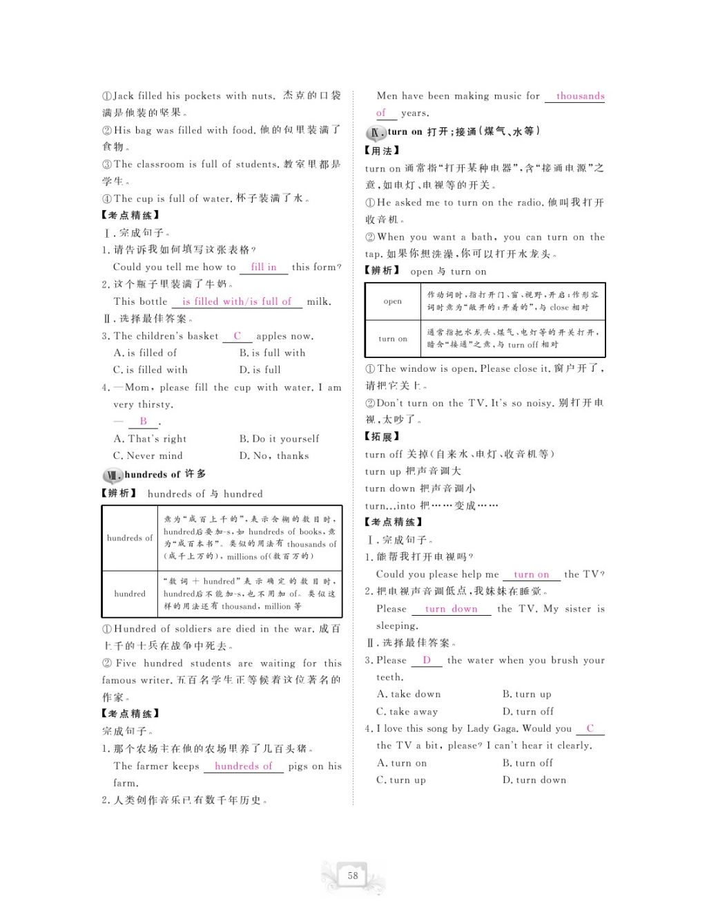 2017年芝麻開花中考方略英語 參考答案第61頁