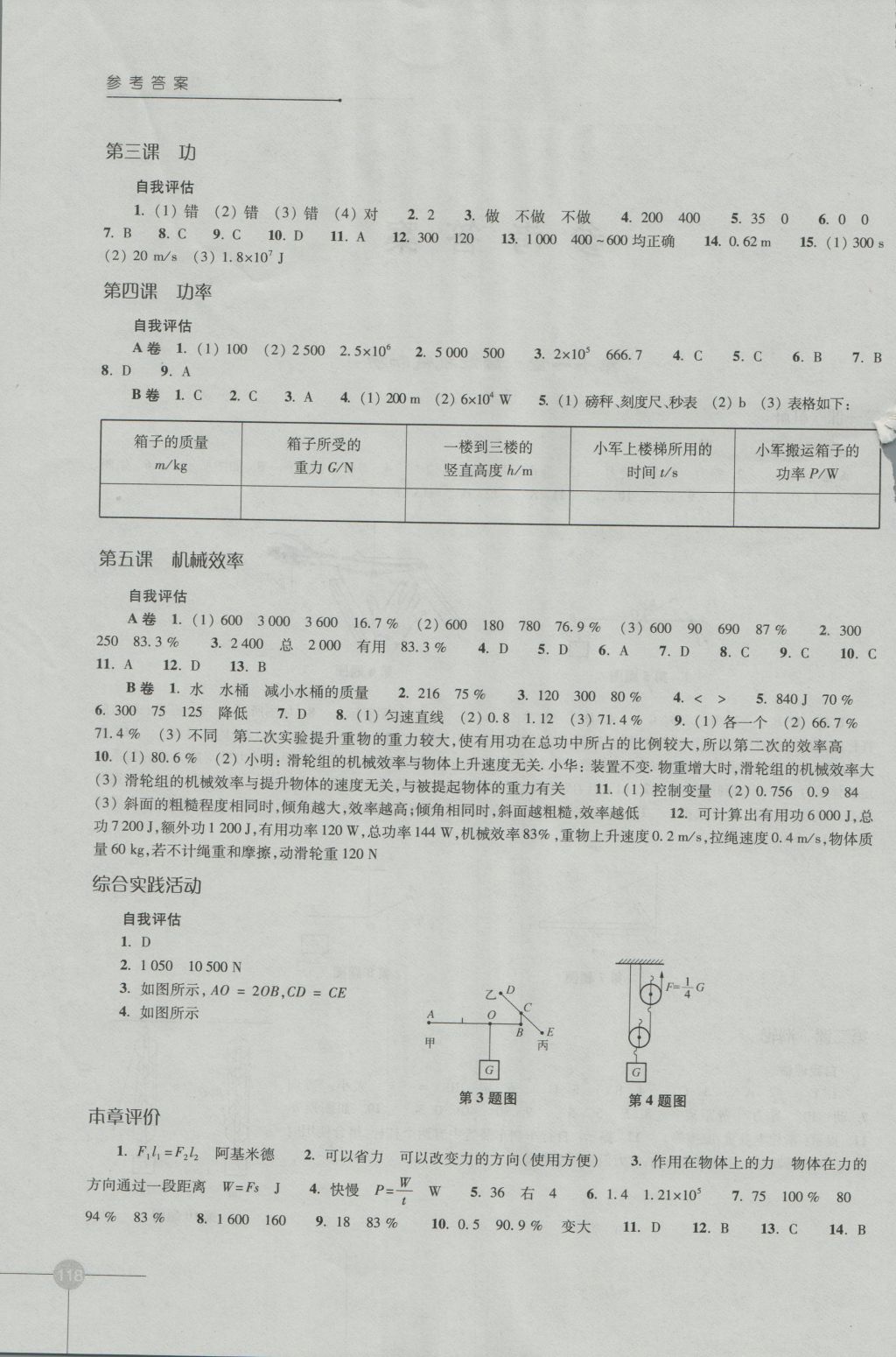 2016年課課練初中物理九年級上冊蘇科版 參考答案第2頁