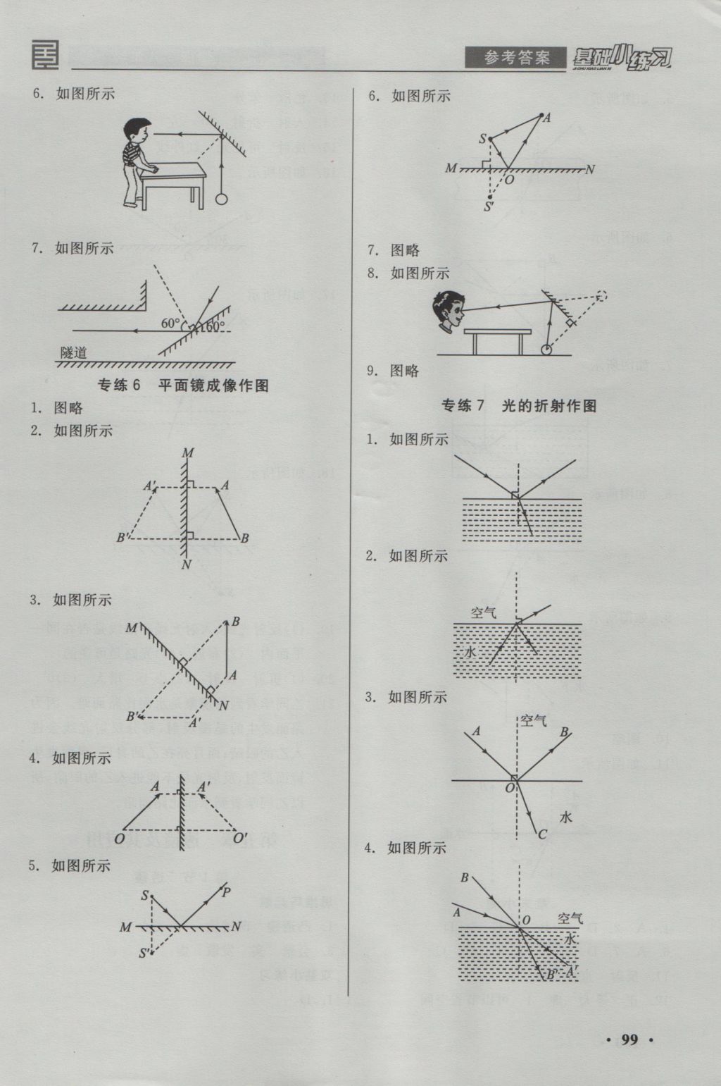 2016年全品基礎(chǔ)小練習八年級物理上冊人教版 參考答案第5頁