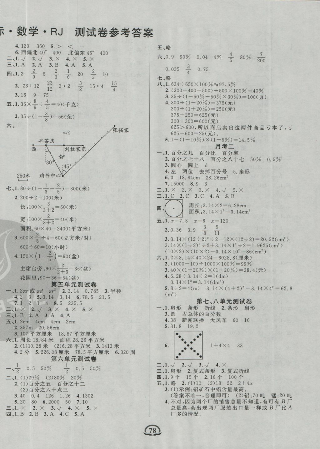 2016年創(chuàng)新考王單元月考專項(xiàng)期中期末完全試卷六年級(jí)數(shù)學(xué)上冊(cè)人教版 參考答案第2頁(yè)