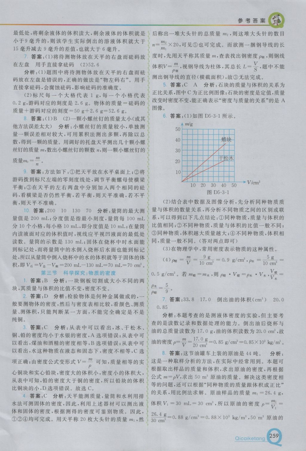 2016年初中一點(diǎn)通七彩課堂八年級(jí)物理上冊(cè)滬科版 參考答案第17頁(yè)