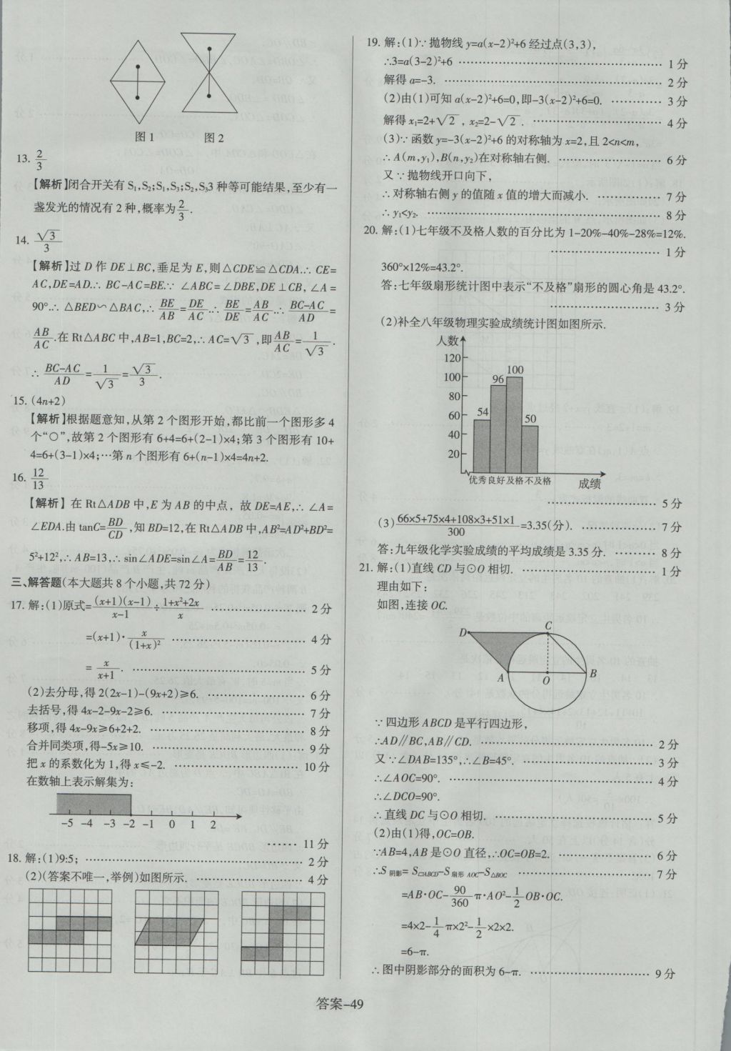 2017年山西中考權(quán)威試卷匯編數(shù)學(xué) 參考答案第49頁