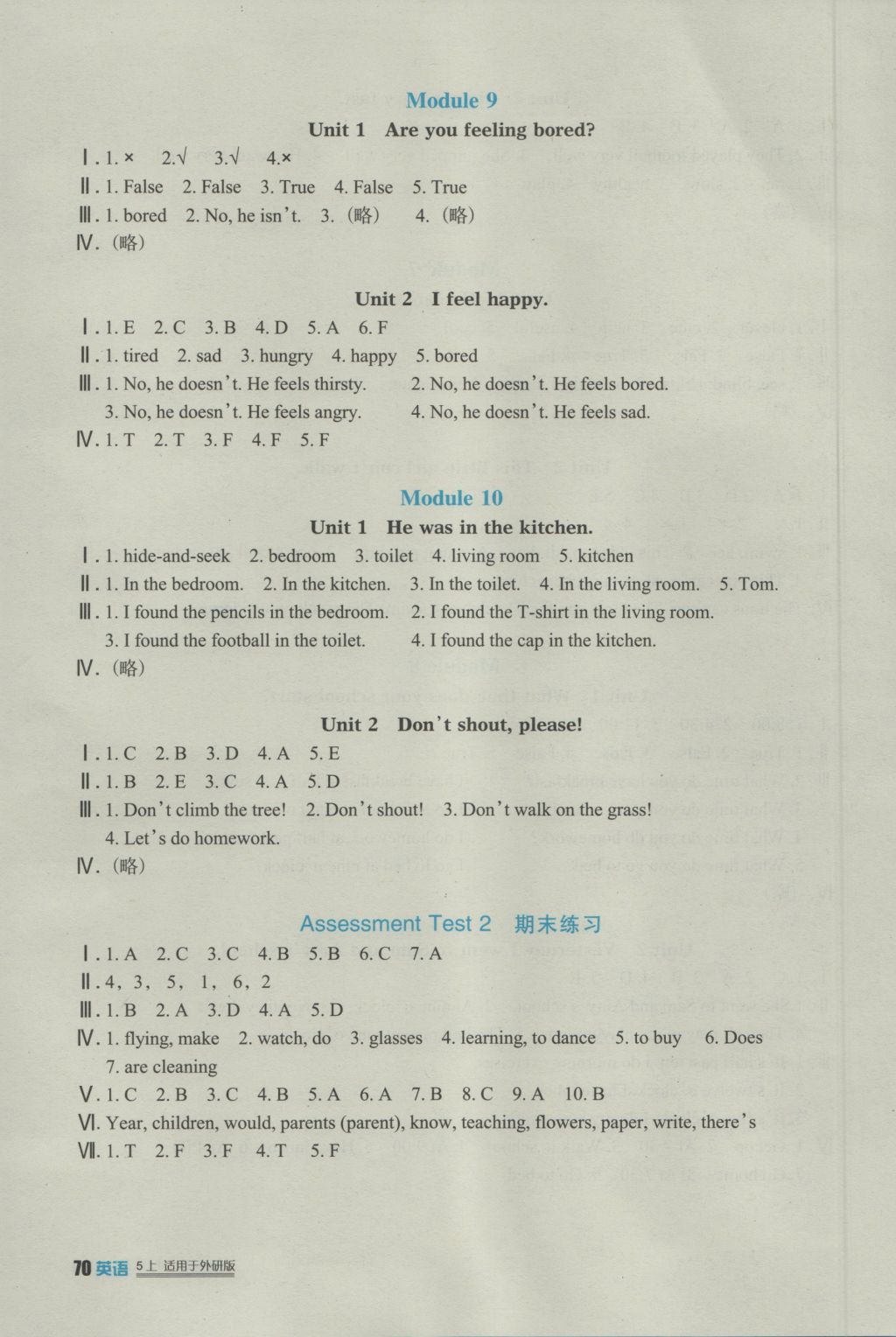 2016年新課標(biāo)小學(xué)生學(xué)習(xí)實踐園地五年級英語上冊外研版三起 參考答案第5頁