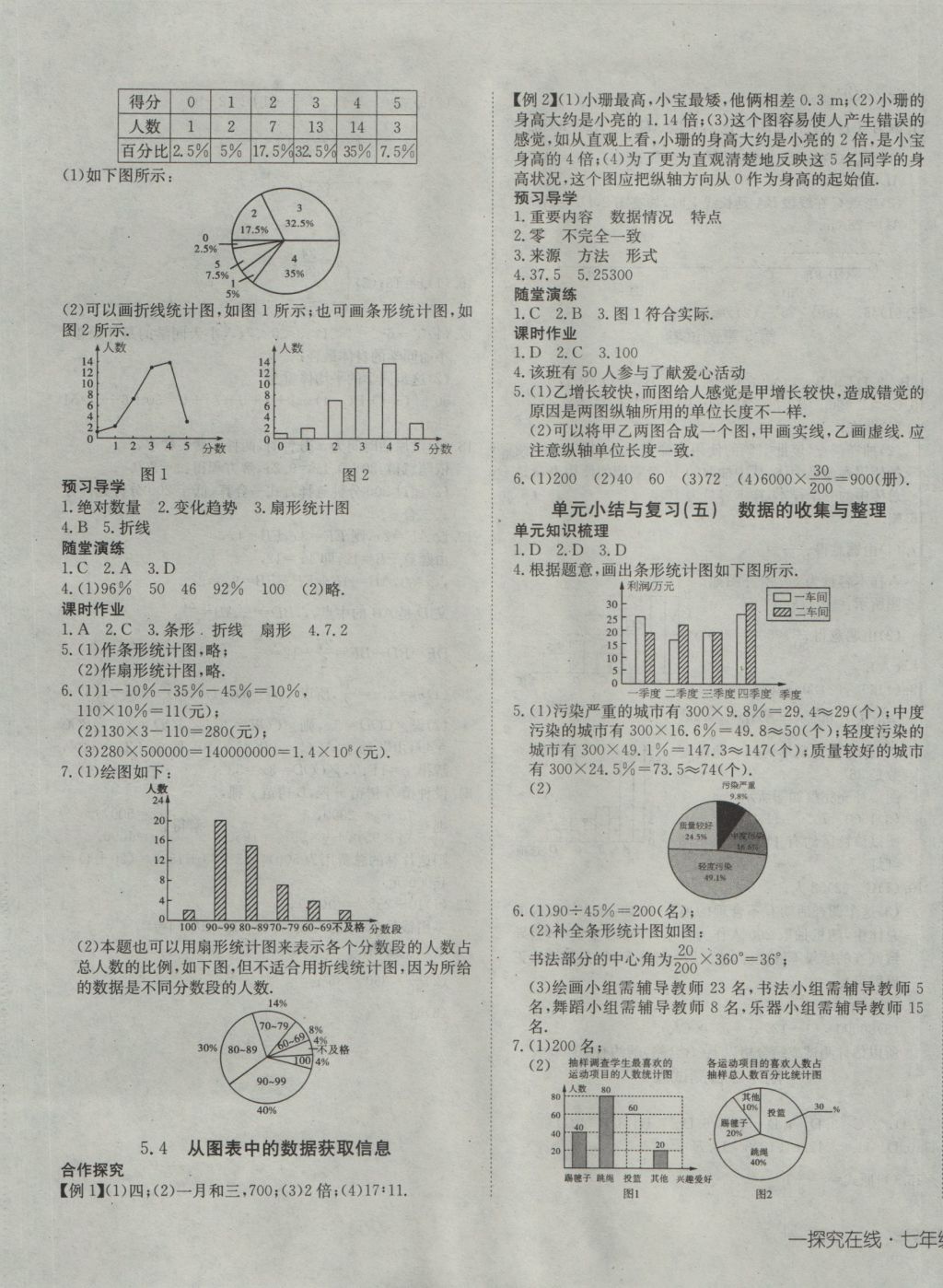 2016年探究在線高效課堂七年級(jí)數(shù)學(xué)上冊(cè)滬科版 參考答案第17頁