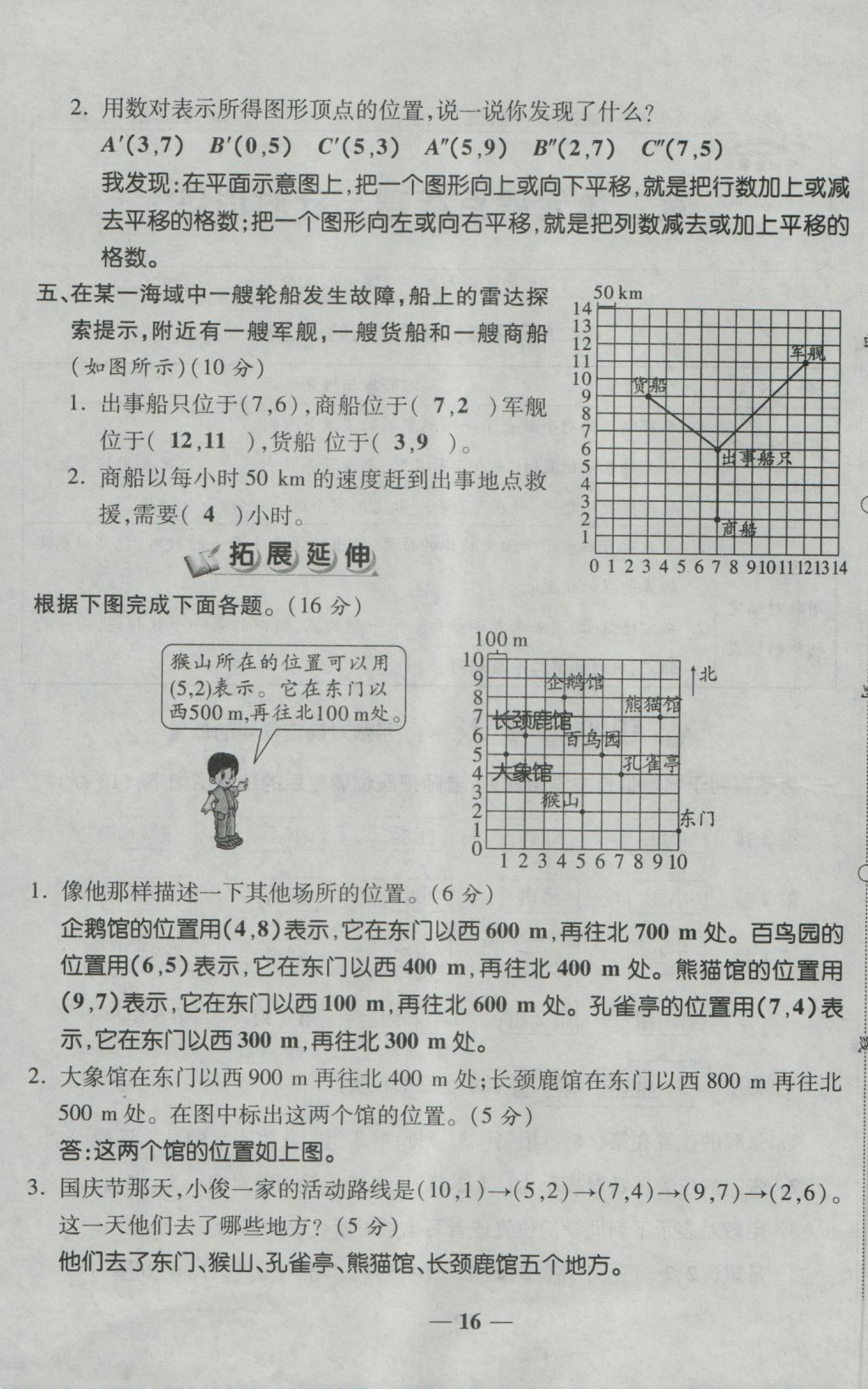 2016年奪冠金卷考點(diǎn)梳理全優(yōu)卷五年級(jí)數(shù)學(xué)上冊(cè)人教版 參考答案第16頁(yè)