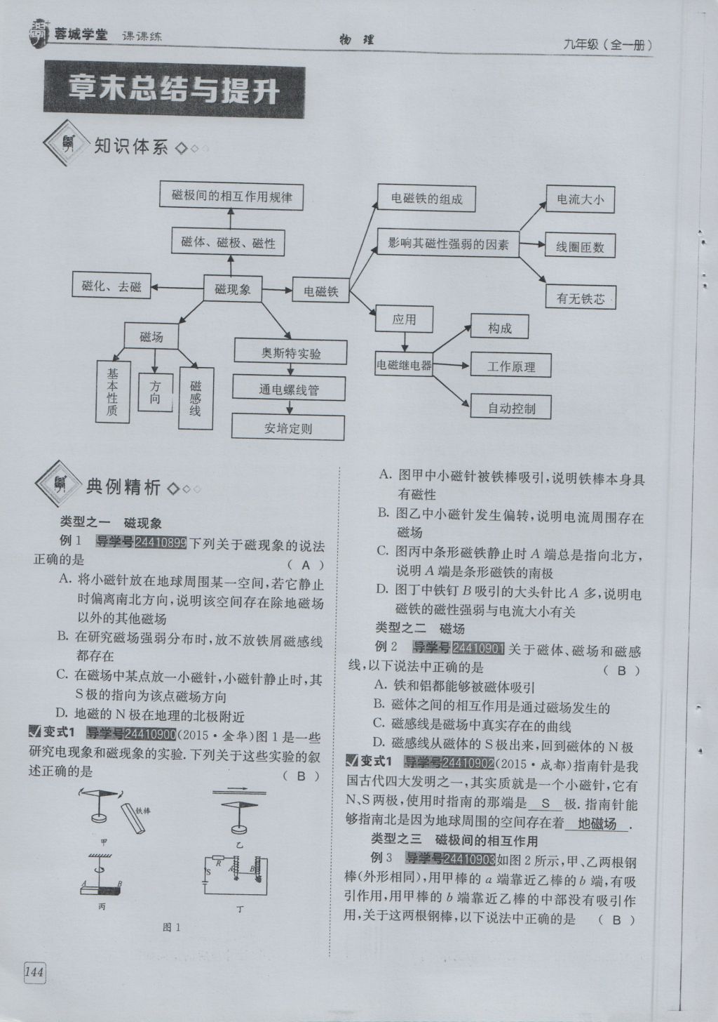 2016年蓉城學(xué)堂課課練九年級(jí)物理全一冊(cè)人教版 第7章 磁與電第236頁