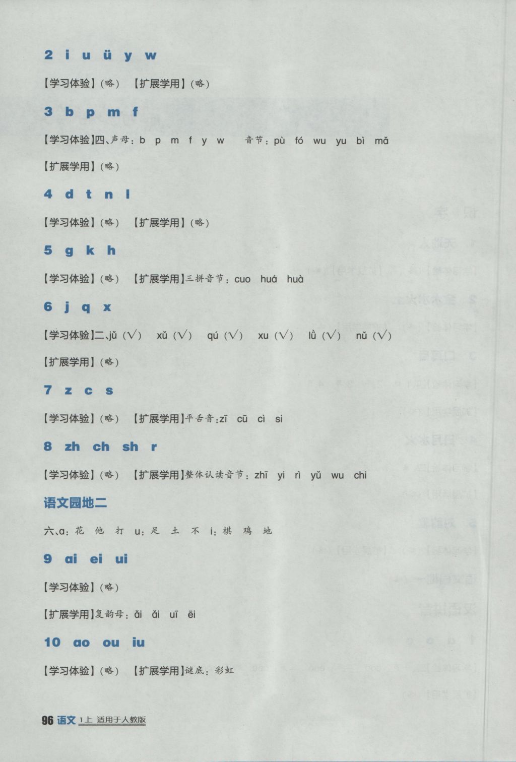 2016年小學(xué)生學(xué)習(xí)實(shí)踐園地一年級(jí)語(yǔ)文上冊(cè)人教版 參考答案第2頁(yè)